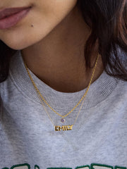 14K Gold Custom Nameplate Necklace - Bold