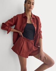 Flowy Short In Linen | Henna Red