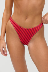 X Jennie Dove Satin Bikini Bottom - Spring Stripe