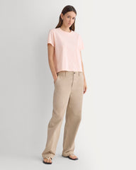 The Box-Cut Tee In Essential Cotton | Pale Peach | No Pocket