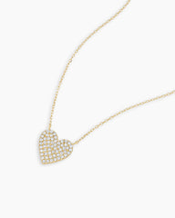 Diamond Pav Heart Necklace