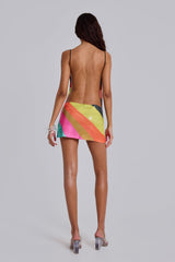 Toryn Backless Stripe Sequin Mini Dress