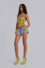 Cylo Hand-Beaded Corset Top
