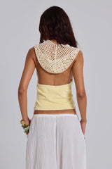 Zelya Beaded Crochet Halter Top