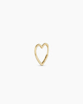 14K Gold Open Heart Single Huggie