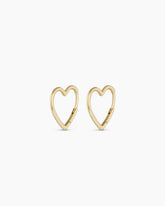 14K Gold Open Heart Huggies