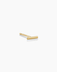 14K Gold Rose Bar Single Stud