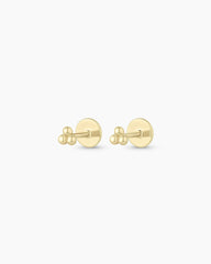 14K Gold Trio Flat Back Studs