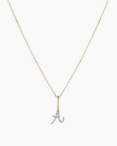 Diamond Script Alphabet Charm Necklace