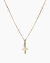 14K Gold Cross Charm Necklace