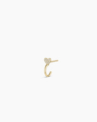Diamond Heart Stud Single Huggie