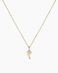 14K Gold Palm Charm Necklace
