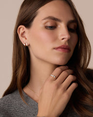 Diamond Love Rose Single Huggie