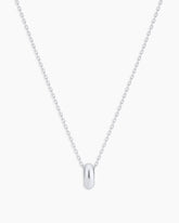 14K White Gold Lou Halo Charm Necklace