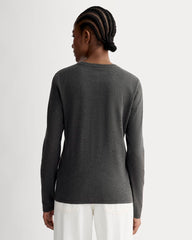 The Slim Long-Sleeve Crew In Essential Cotton | Heathered Soot