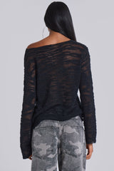 Black Stray Knit