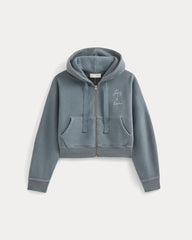 Everlane X The Laufey Foundation Cropped Full-Zip Hoodie | Vintage Indigo