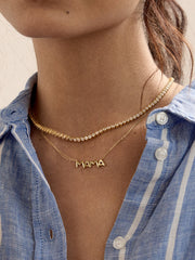14K Gold Custom Nameplate Necklace - Organic
