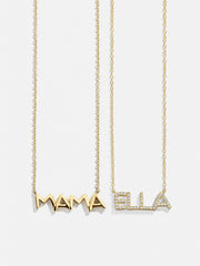 14K Gold Custom Nameplate Necklace - Organic