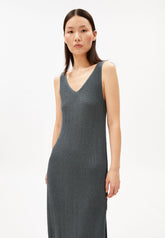 Leinen-Mix Strickkleid | Space Steel