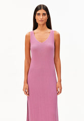 Leinen-Mix Strickkleid | Washed Berry