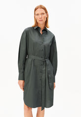 Barrel Poplin Kleid | Space Steel