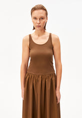 Material-Mix Kleid | Dried Palm-Dried Palm