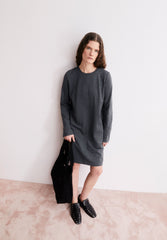 Maariliana Langärmliges Jerseykleid | Steel Melange