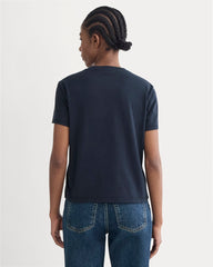 The Box-Cut Tee In Essential Cotton | Navy | No Pocket