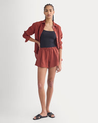 Flowy Short In Linen | Henna Red