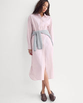 Midi Shirtdress In Ultrasoft Cotton | Burnished Lilac/Gardenia