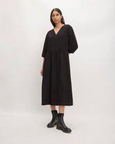 The Tencel™ Puff-Sleeve Dress | Black