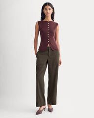 Sleeveless Button-Up In Butterluxe | Deep Plum