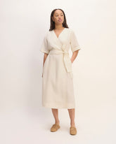 The Wrap Dress In Linen | Bone