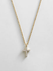 Agape 14K Gold Necklace - Gold/Pavé
