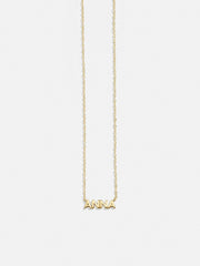 14K Gold Custom Nameplate Necklace - Mini Block