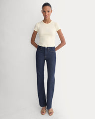 Cropped Crew In Pointelle | Lemon Icing