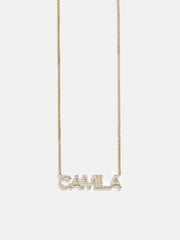 14K Gold Custom Nameplate Necklace - Block
