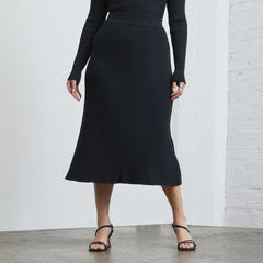 The Ribbed Knit Skirt | Black