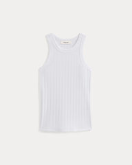 Racerback Tank In Pointelle | White