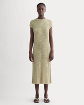 The Column Dress In Cotton Linen | Eucalyptus