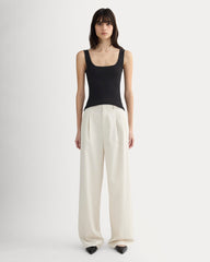 The Luxe Rib Square-Neck Tank | Black