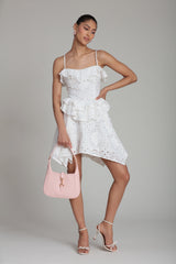 Broderie Anglaise Cotton Ruffle Mini Dress