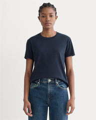 The Box-Cut Tee In Essential Cotton | Navy | No Pocket