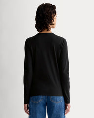 The Slim Long-Sleeve Crew In Essential Cotton | Black