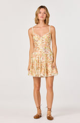 Tazia Scalloped Trim Tiered Mini Dress