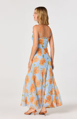 Maeryn Plaid Ruffle Trim Maxi Dress