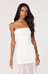 Lizet Strapless Mini Dress With Sheer Maxi Overlay