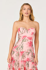 Lianna Floral Scalloped Trim Tiered Maxi Dress