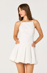 Tionna Bow-Detail Apron Neck Bubble Mini Dress